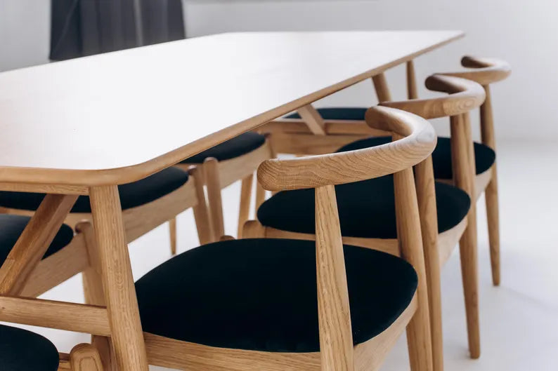 wooden dining chair styled interior