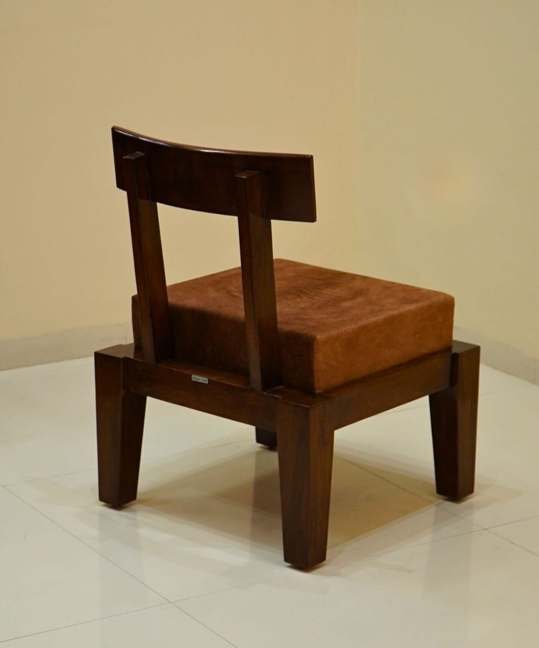 wooden slipper chair close-up