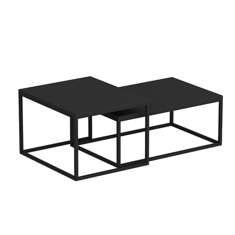 Minimal Square Wooden Center Table | Set of 2