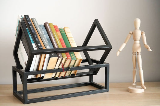 Metal Mini Bookshelf, Counter Top Magazine Holder And Newspaper Holder, New Year's Gift for Book Lovers